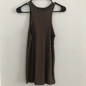 Brown Obey Racer Back Tank